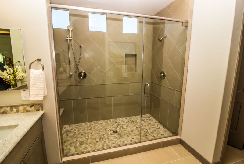Minimalist Walk-in Shower with Glass Walls